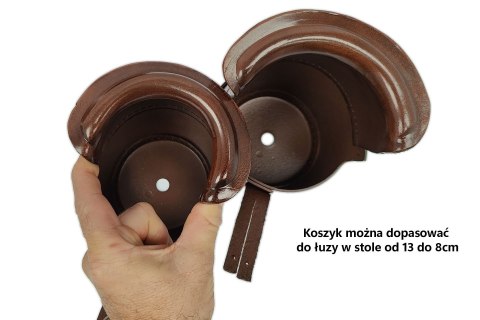 Komplet 6 skórzanych koszyków z łuzami