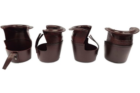 Komplet 6 skórzanych koszyków z łuzami