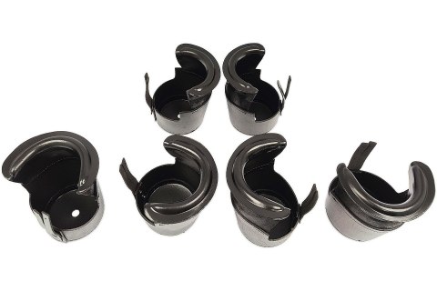 Komplet 6 skórzanych koszyków z łuzami