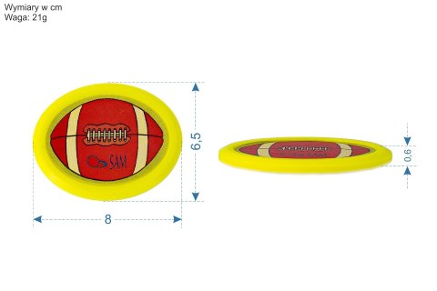 Krążek do cymbergaja - rugby - Sam Billares - 80x65x6 mm 21g