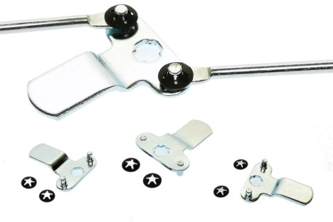 Rygiel, krzywka 3 punktowa + 2 zaciski zabezpieczające