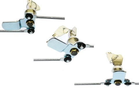 Rygiel, krzywka 3 punktowa + 2 zaciski zabezpieczające