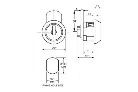 Zamek krzywkowy Euro-Locks -B764 mocowanie zatrzaskowe