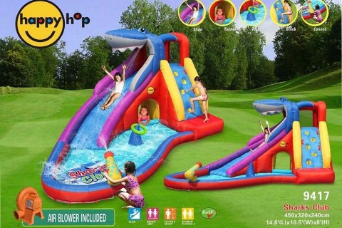 Dmuchana zjeżdżalnia wodna Happy Hop - Shark czerwony