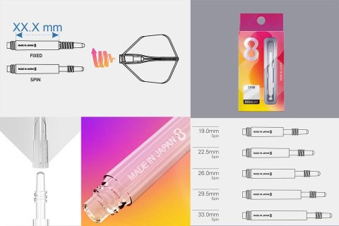 Shafty Target 8 FLIGHT SPIN - różne wzory