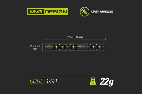 Rzutki Winmau MvG Adrenalin 90% (steel tip) 22g