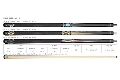 Kij bilardowy II cz. Vaula CAROM BISON 3C-II 3 no.68
