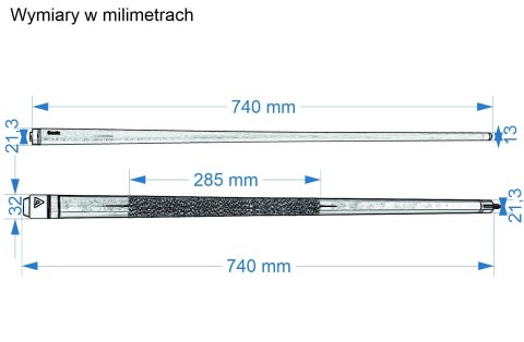 Kij Bilardowy 2-Cz. TC Basic 2 turkus
