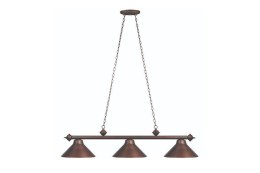 Lampa bilardowa 3 kloszowa w kolorze antycznego brązu