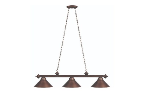 Lampa bilardowa 3 kloszowa w kolorze antycznego brązu