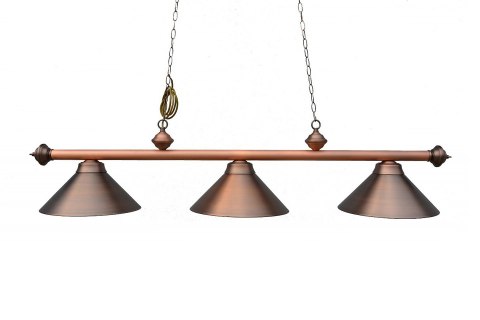 Lampa bilardowa 3 kloszowa w kolorze antycznego brązu