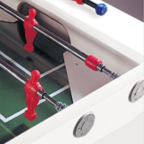 Piłkarzyki Garlando - XXL Pure White dla 8 graczy - Drążki przelotowe