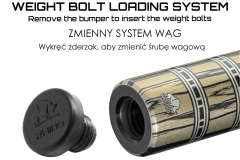 Kij bilardowy 2-cz. Rhino RETRÔ - Moon Ebony LWP